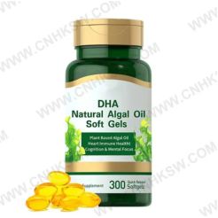 DHA Algal Oil Vegetarian Softgel capsule sourced Omega 3 Supplement